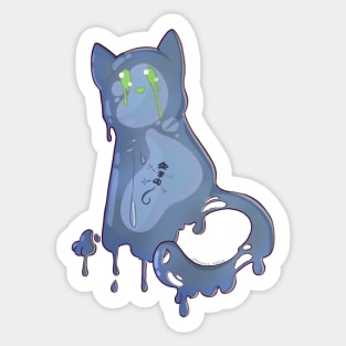 Space Cat - Blue Alien Slime Sticker